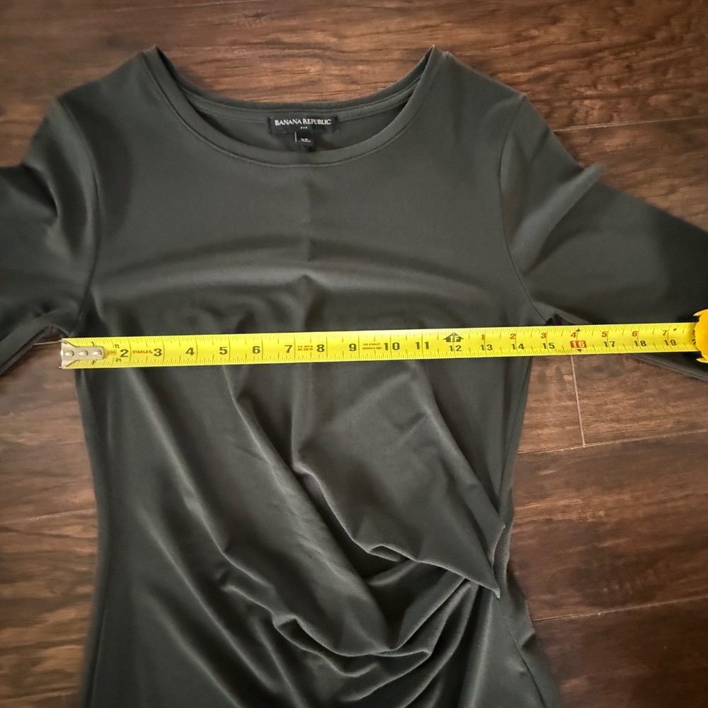 Banana Republic Dark Green 3/4 Sleeve Dress Size XS - Picture 4 of 8